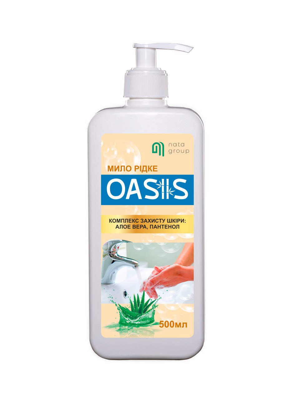 Mydło w płynie "NATA-OASIS" bezzapachowe, butelka 500 ml z dyszą dozującą