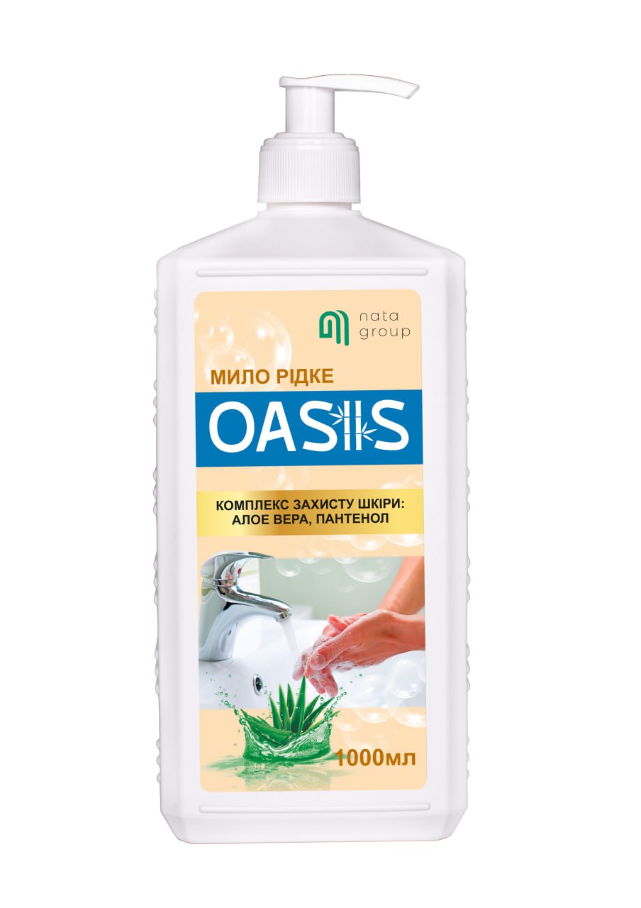 Mydło w płynie "NATA-OASIS" bezzapachowe, butelka 1000 ml z dyszą dozującą