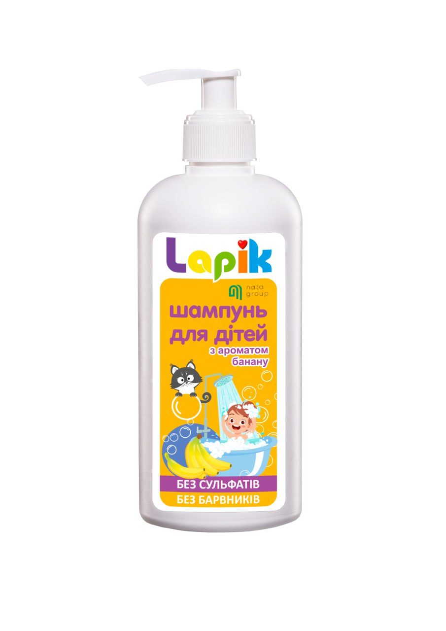 Lapik Szampon dla dzieci, zapach banana, butelka 500 ml